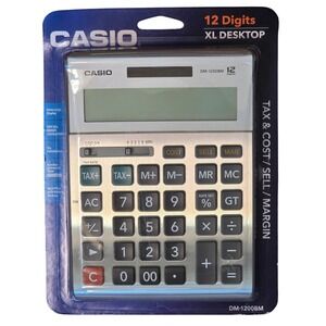 Casio DM-1200BM Desktop Financial Calculator 12 Digit Display Tax Keys NEW
